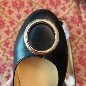 NIB Talbots black gold accent circle $109 leather 8 8M